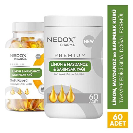 NEDOX Probiyotik Destekli Limon Maydanoz Sarımsak Kürü Soft Jel 60 Adet